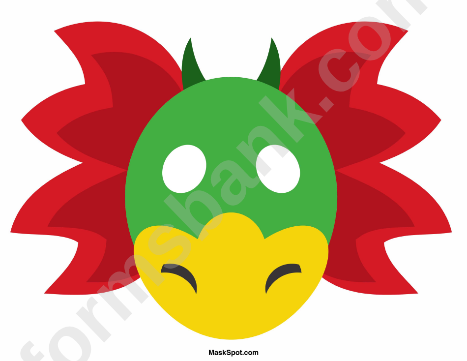 Colorful Dragon Mask Template