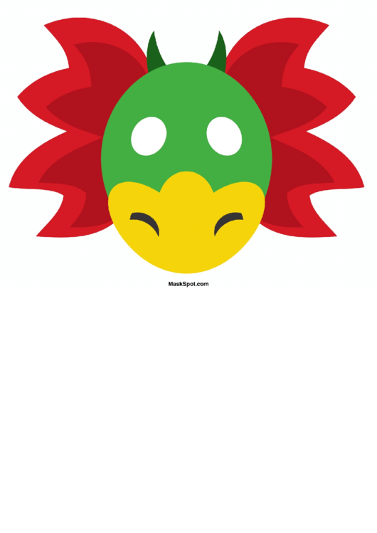 Colorful Dragon Mask Template Printable pdf