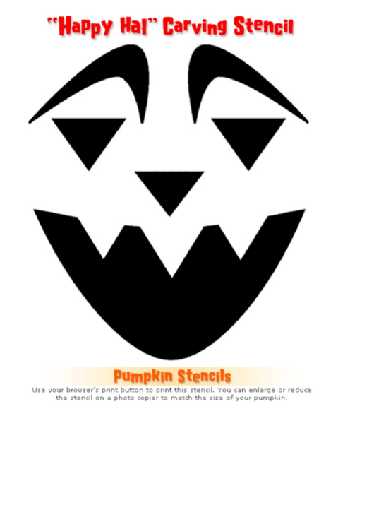 Happy Hal Pumpkin Carving Template Printable pdf