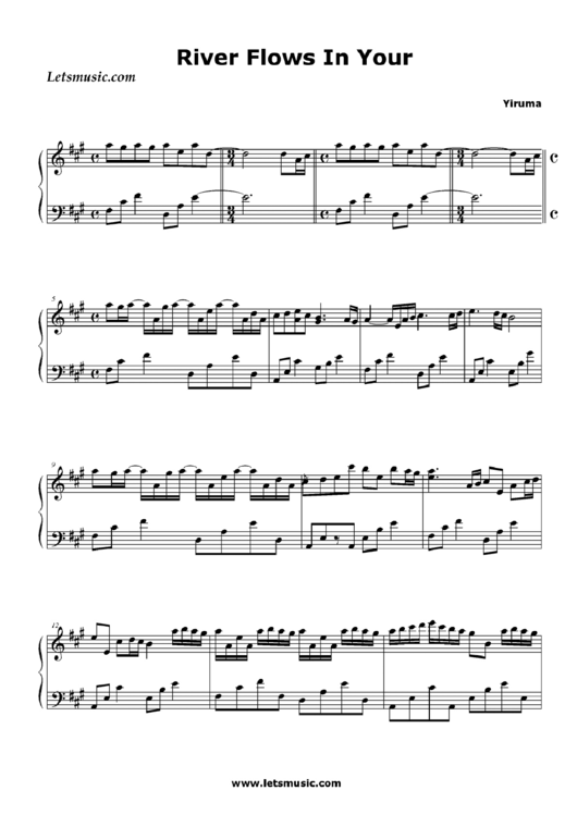 Yiruma - River Flows In You Sheet Music Printable pdf