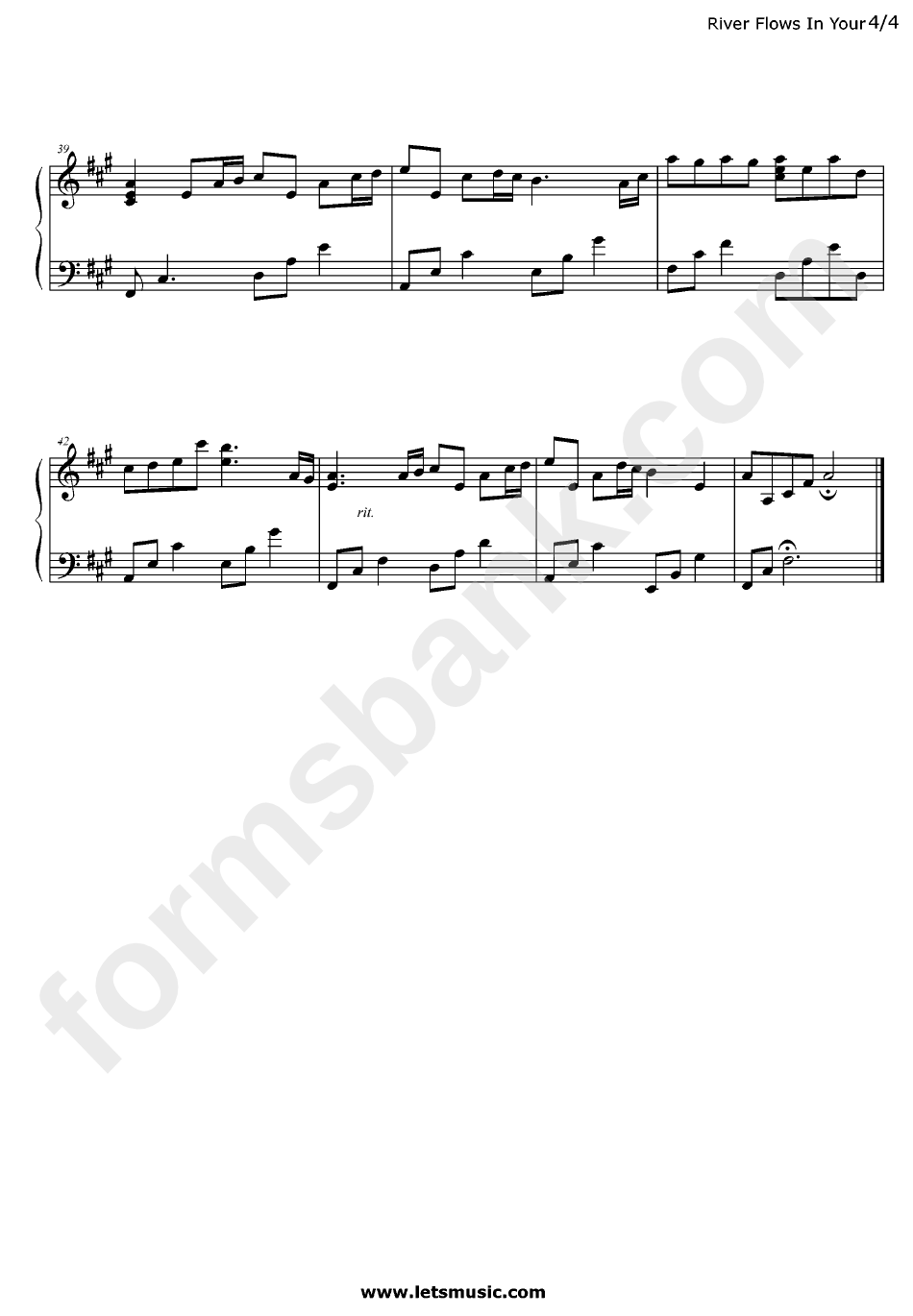 Yiruma - River Flows In You Sheet Music