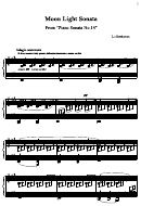 Ludwig Van Beethoven - Moon Light Sonata Sheet Music
