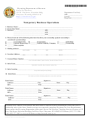 Form 001.1 - Sales And Use Tax License Application Temporary Business Operation