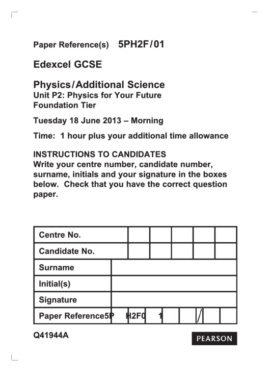 Edexcel Gcse Physics/additional Science - Unit P2 Physics For Your Future