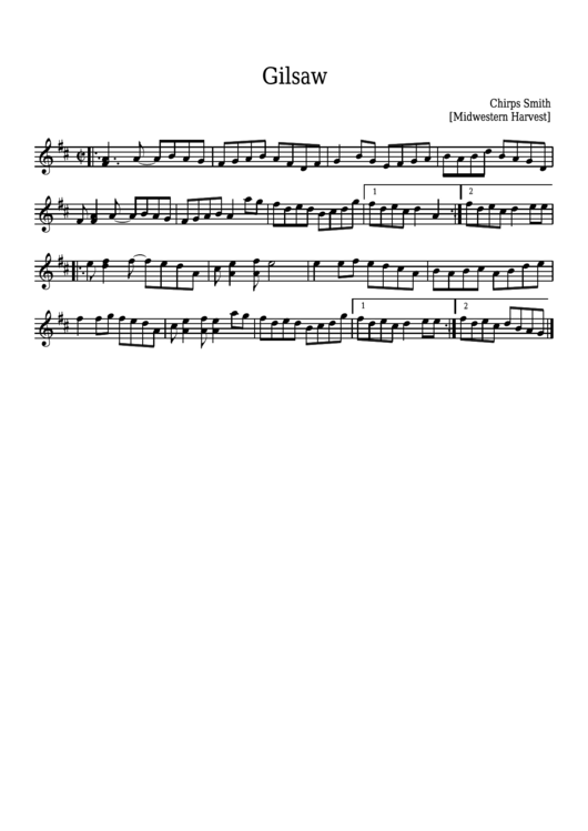 Chirps Smith - Gilsaw Sheet Music - Midwestern Harvest Printable pdf