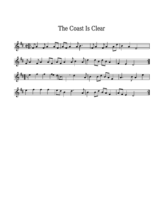 The Coast Is Clear Sheet Music Printable pdf