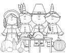 Pilgrims And Native Indians Coloring Sheet