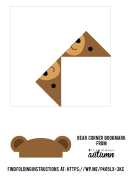 Origami Bear Corner Bookmark Template