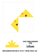 Origami Chick Corner Bookmark Template