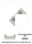 Origami Raccoon Corner Bookmark Template