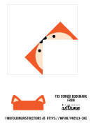 Origami Fox Corner Bookmark Template