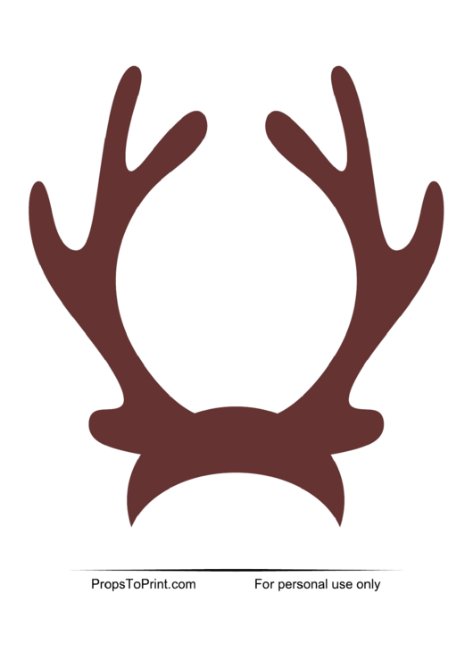 Brown Reindeer Antlers Template Printable pdf