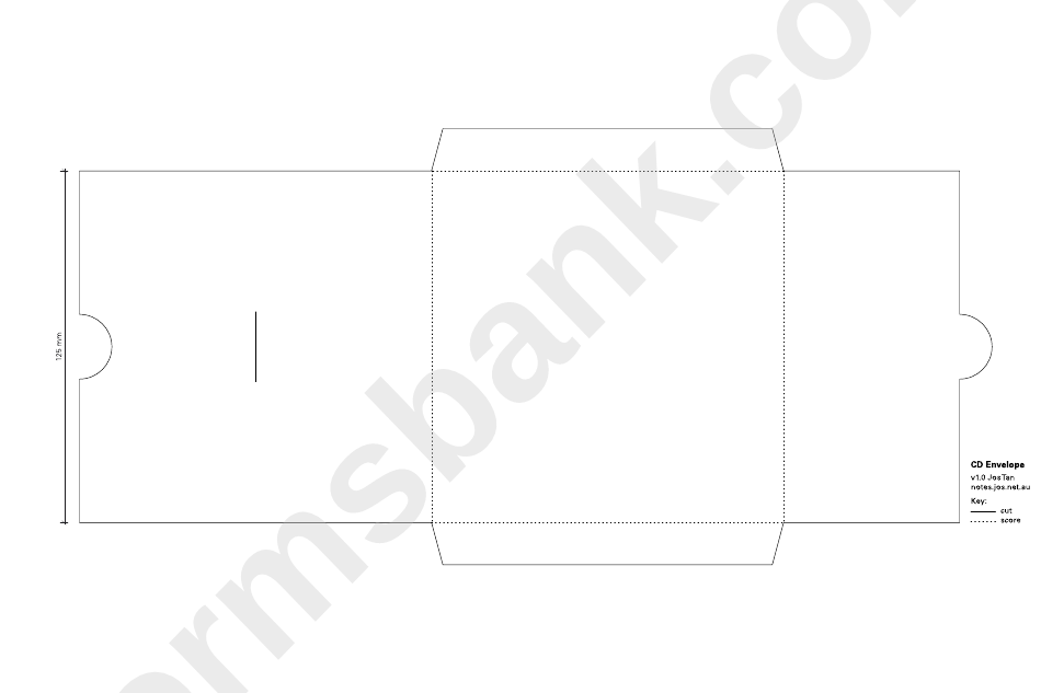 Cd Envelope Template - 125 Mm In Height