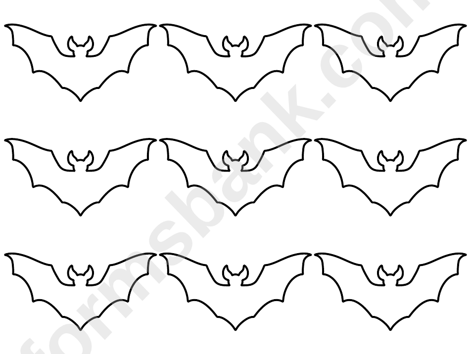 Small Bats Silhouette Template