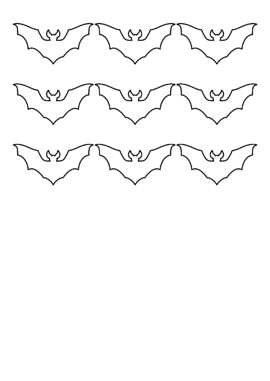 Small Bats Silhouette Template Printable pdf