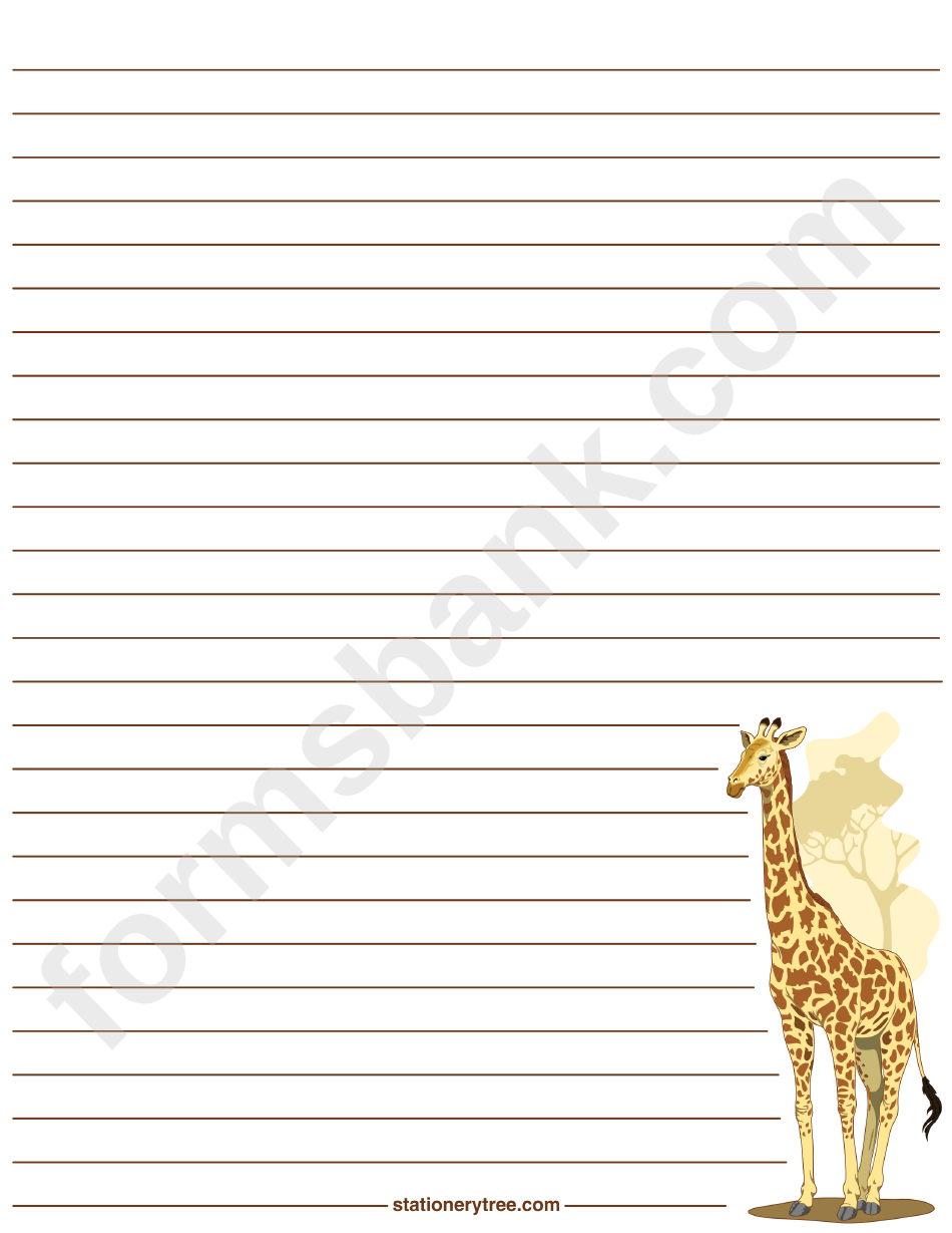 Giraffe Lined Stationery Templates
