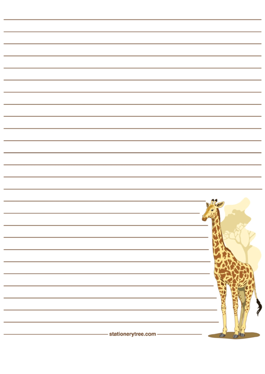 Giraffe Lined Stationery Templates