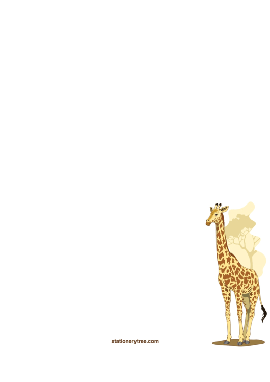 Giraffe Blank Stationery (Without Lines) Templates Printable pdf