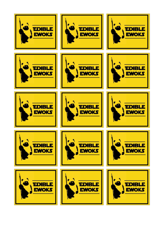 Edible Ewoks Cupcake Topper Template Printable pdf
