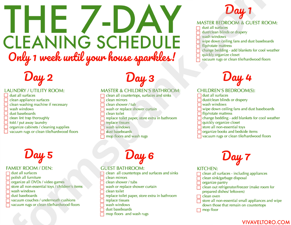 The 7-Day Cleaning Schedule