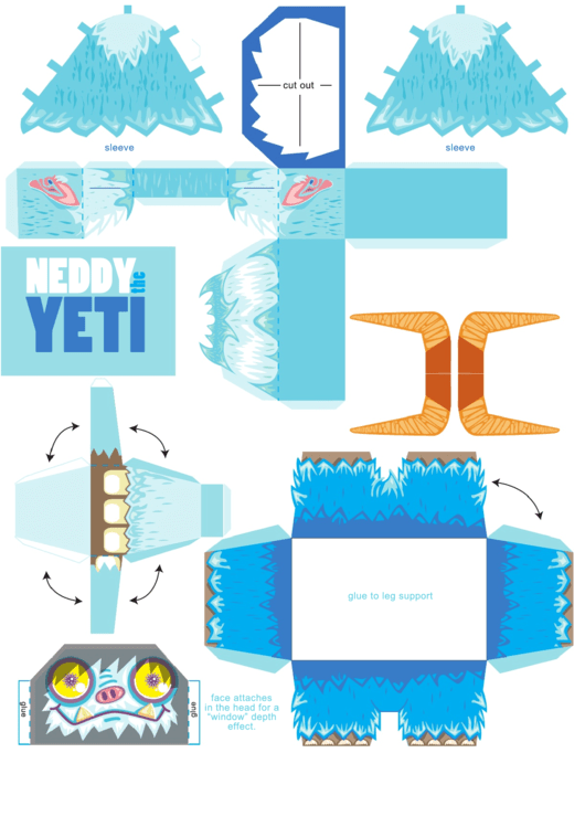 Neddy The Yeti Paper Models Printable pdf