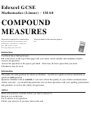 Edexcel Gcse Mathematics (Linear) - Compound Measures Printable pdf