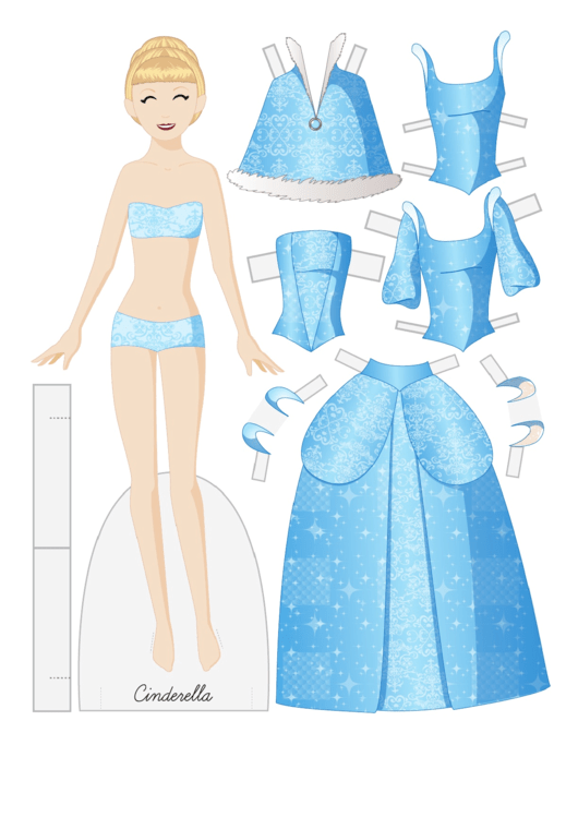 Cinderella Doll Template Printable pdf