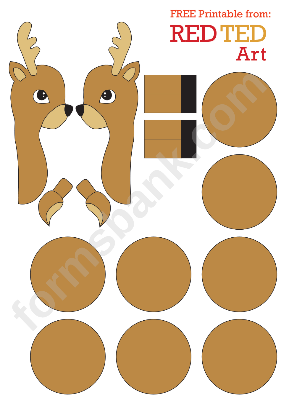 Multicolor Reindeer Template