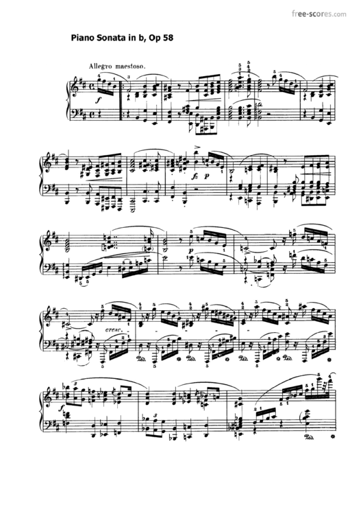 Piano Sonata In B Sheet Music Printable pdf