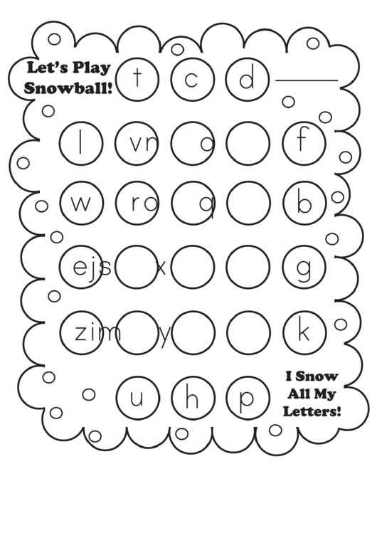 Snowball Game Templates Printable pdf