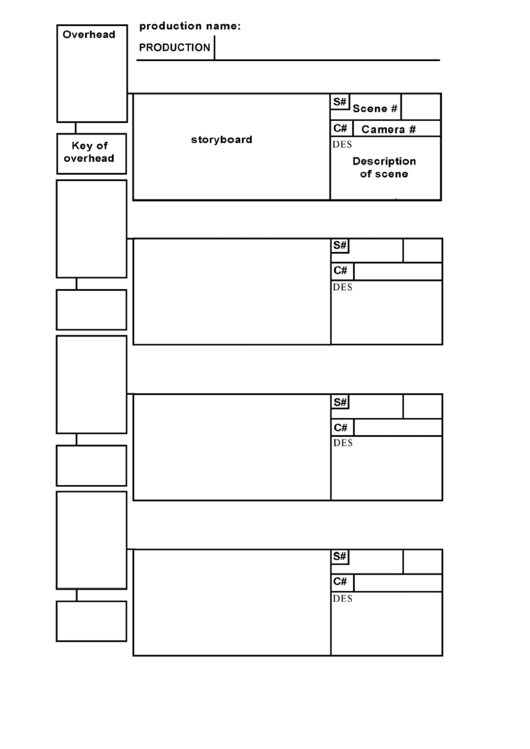 Storyboard Scheme Template Printable pdf