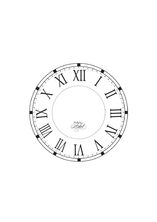 Roman Numeral Clock Face Printable