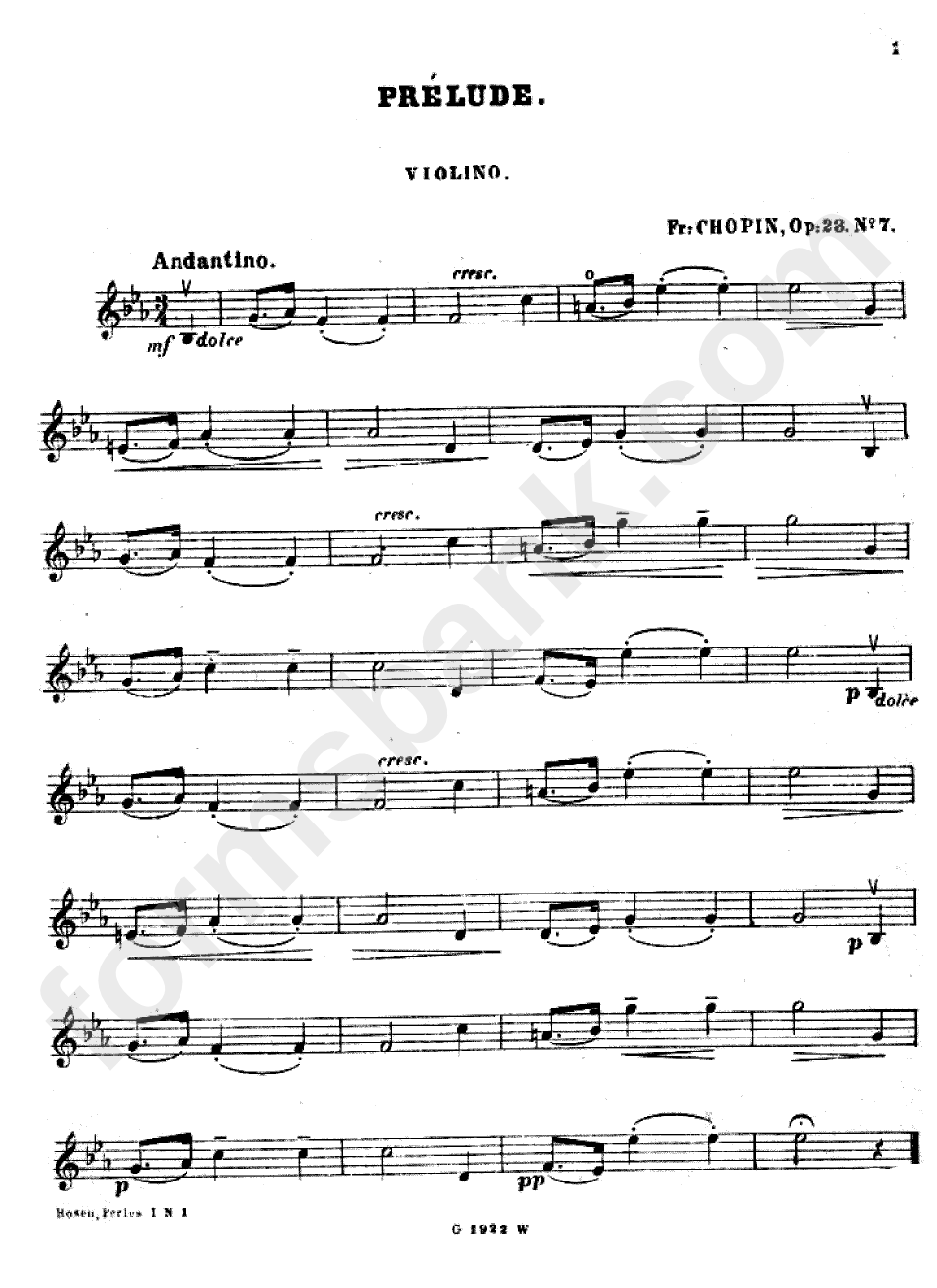 Chopin - Prelude Sheet Music