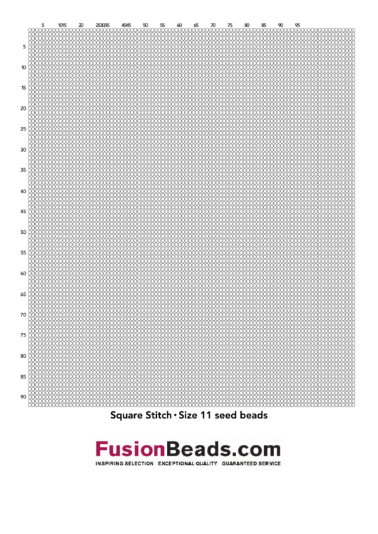 Square Stitch Size 11 Seed Beads Cross Stitch Graph Paper Printable pdf
