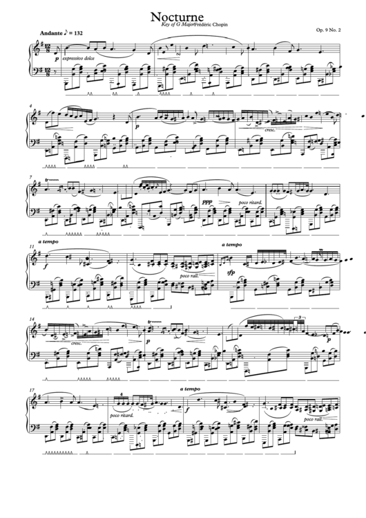 Chopin - Nocturne G Major Sheet Music Printable pdf