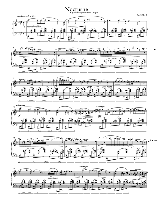 Chopin - Nocturne F Major Sheet Music Printable pdf
