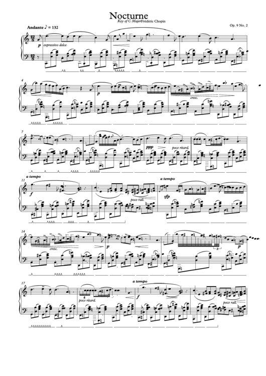 Chopin - Nocturne C Major Sheet Music Printable pdf
