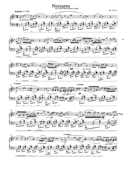 Chopin - Nocturne Bb Major Sheet Music Printable pdf