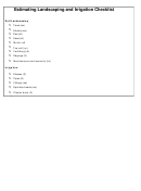 Estimating Landscaping And Irrigation Home Building Checklist Template