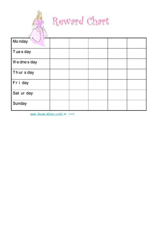 Princess Reward Chart Printable pdf