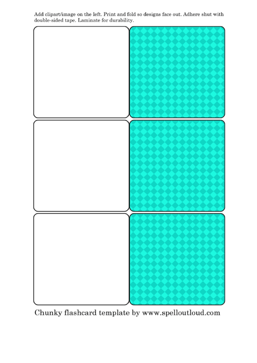 Blank Light Blue Flash Card Template Printable pdf