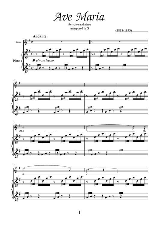 C. Gounod - Ave Maria Sheet Music Printable pdf