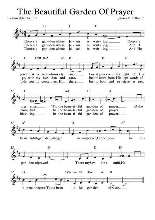 James H. Fillmore - The Beautiful Garden Of Prayer Sheet Music Printable pdf