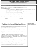 Flushing Can Spread Diarrhea Disease (1110l) - Middle School Reading Article Worksheet