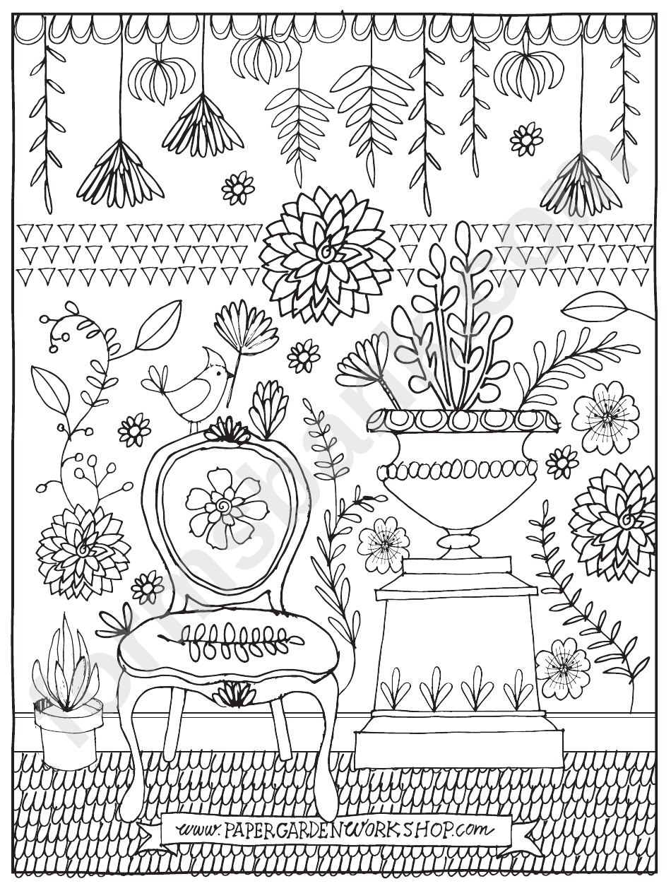 Garden Chair Orgler Coloring Sheet