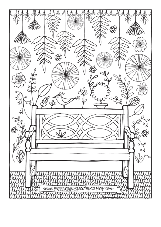 Garden Bench Orgler Coloring Sheet Printable pdf