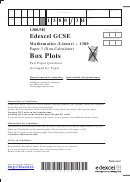 Edexcel Gcse Mathematics (linear) - Box Plots