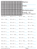 Multiplication 10x Worksheet