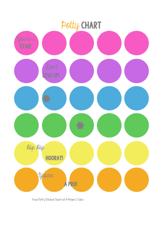 Multicolor Potty Training Sticker Chart Printable pdf