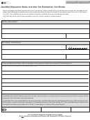 Form 01-931 - Qualified Research Sales And Use Tax Exemption Certificate